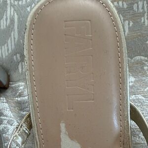 Farylrobin Gold Strap Sandal with Pale Pink Insole